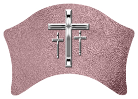 DABAN 517 SL SH OR Silver 3 Crosses Shimmer Orchid Background